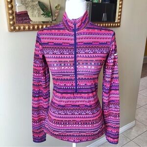 Nike Pro Multicolor Pattern Half Zip Pullover Running Sweater Size Small